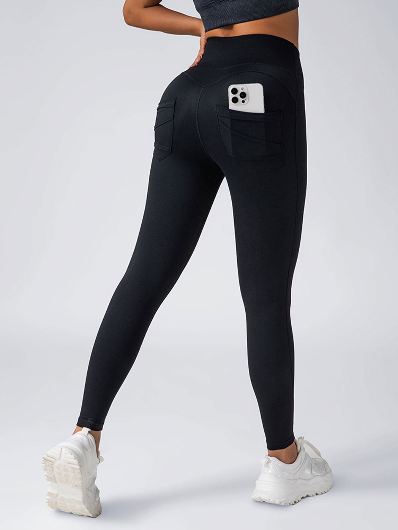 2 Pack High Waist Yoga Pants With Pockets, Tummy Control Workout Running Yoga Leggings For Women