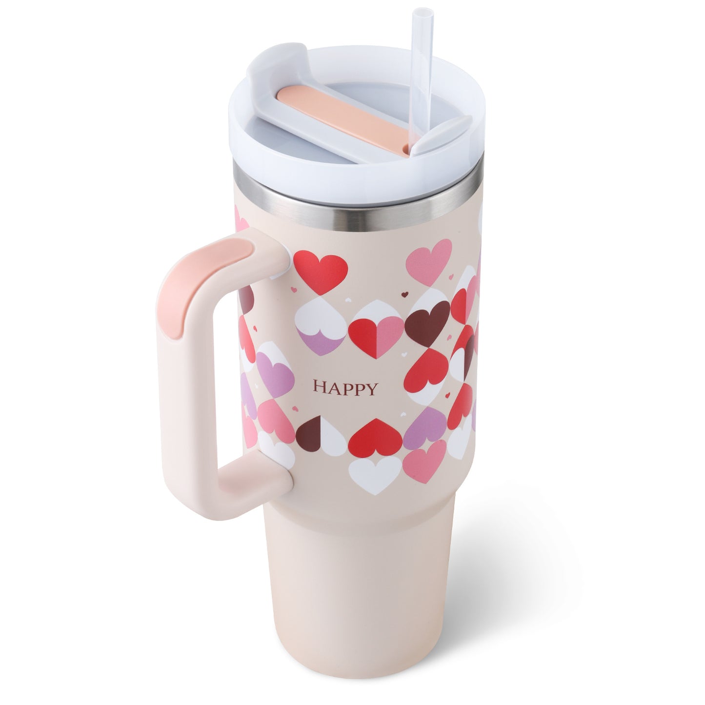 40oz Tumbler with Handle & Straw – Insulated Stainless Steel, Spill-Proof for Travel, Gym & Office