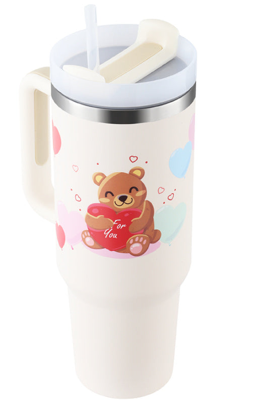 40oz Tumbler with Handle & Straw – Insulated Stainless Steel, Spill-Proof for Travel, Gym & Office