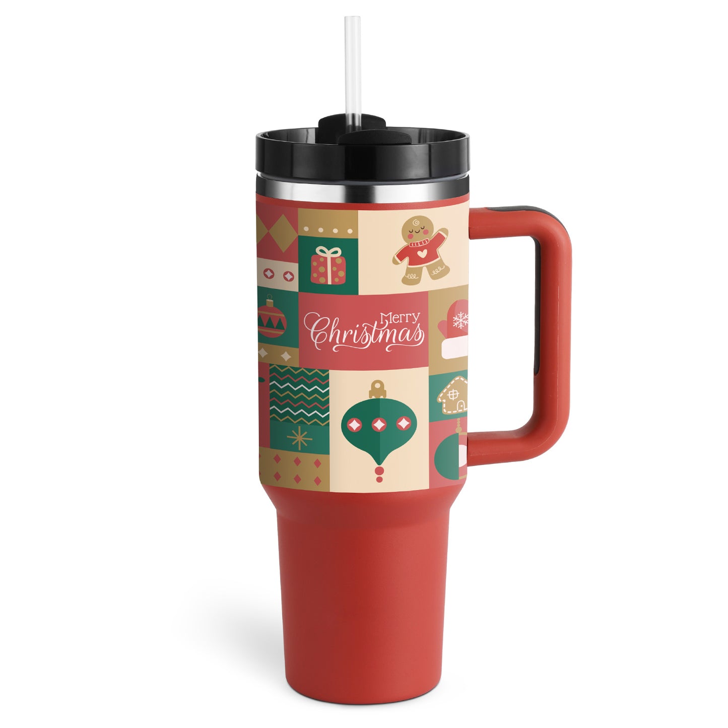 40oz Tumbler with Handle & Straw – Insulated Stainless Steel, Spill-Proof for Travel, Gym & Office