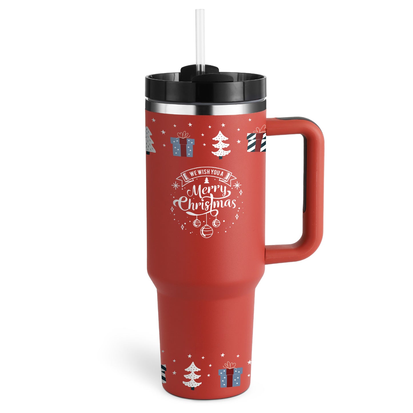 40oz Tumbler with Handle & Straw – Insulated Stainless Steel, Spill-Proof for Travel, Gym & Office