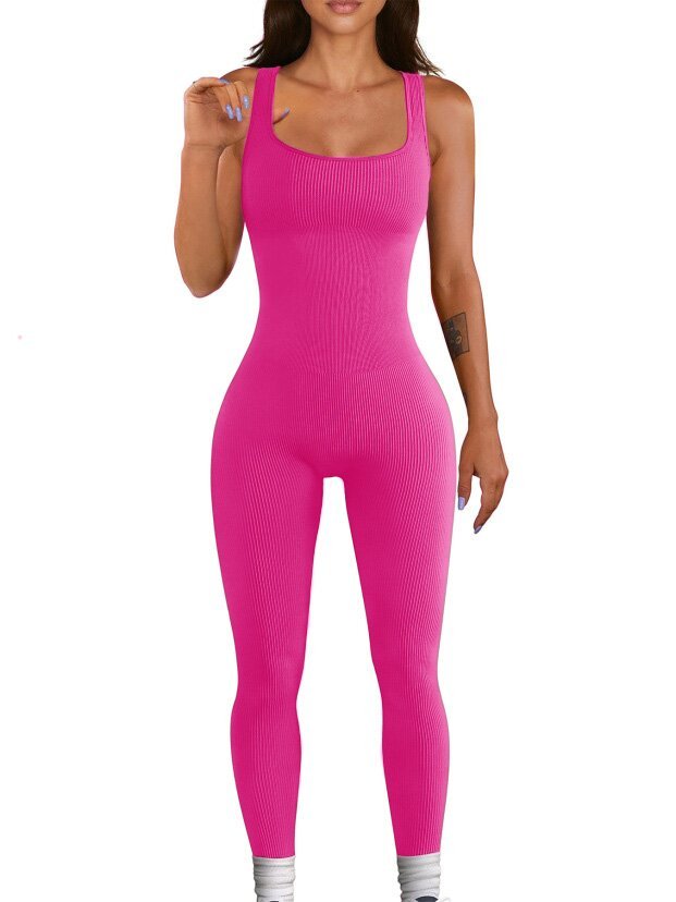 Sculpted Elegance Ribbed Jumpsuit