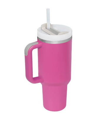 40oz Tumbler with Handle & Straw – Insulated Stainless Steel, Spill-Proof for Travel, Gym & Office