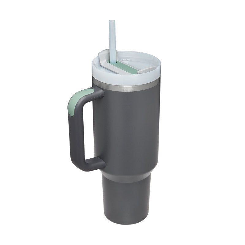 40oz Tumbler with Handle & Straw – Insulated Stainless Steel, Spill-Proof for Travel, Gym & Office