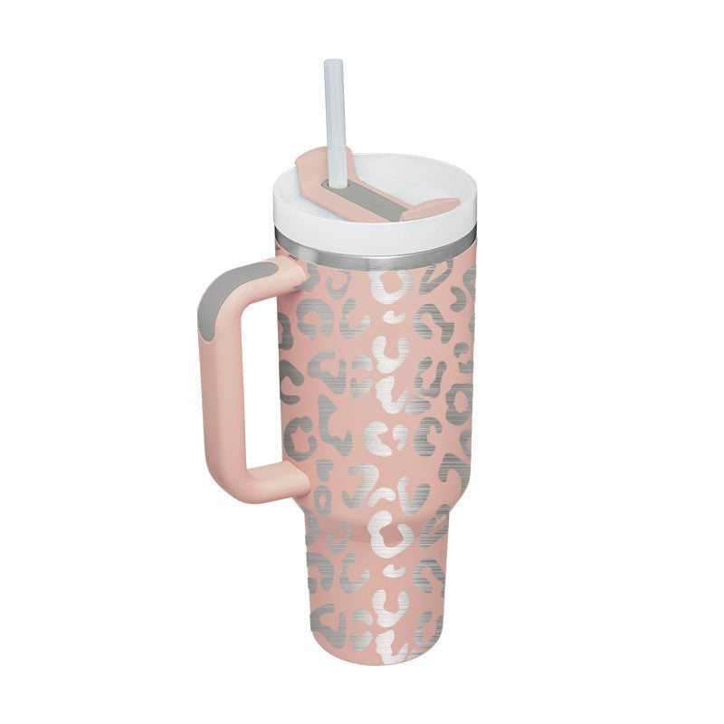40oz Tumbler with Handle & Straw – Insulated Stainless Steel, Spill-Proof for Travel, Gym & Office