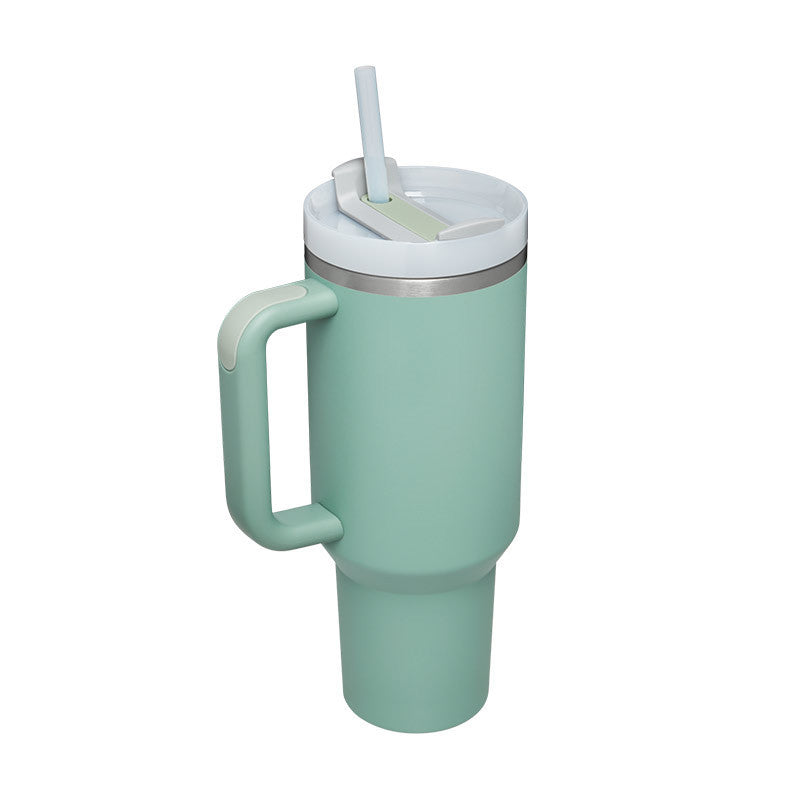 40oz Tumbler with Handle & Straw – Insulated Stainless Steel, Spill-Proof for Travel, Gym & Office