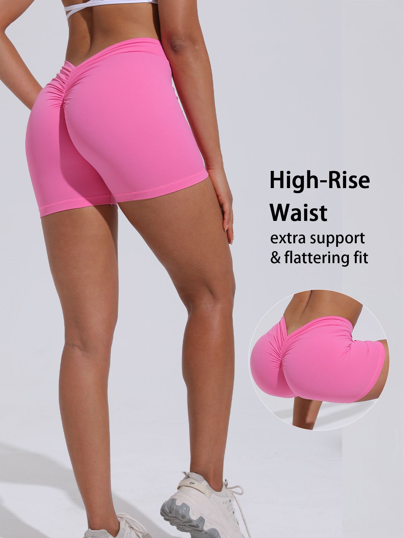 High-Waisted Butt-Lifting Women's Sports Yoga Shorts – Tummy Control Workout Shorts