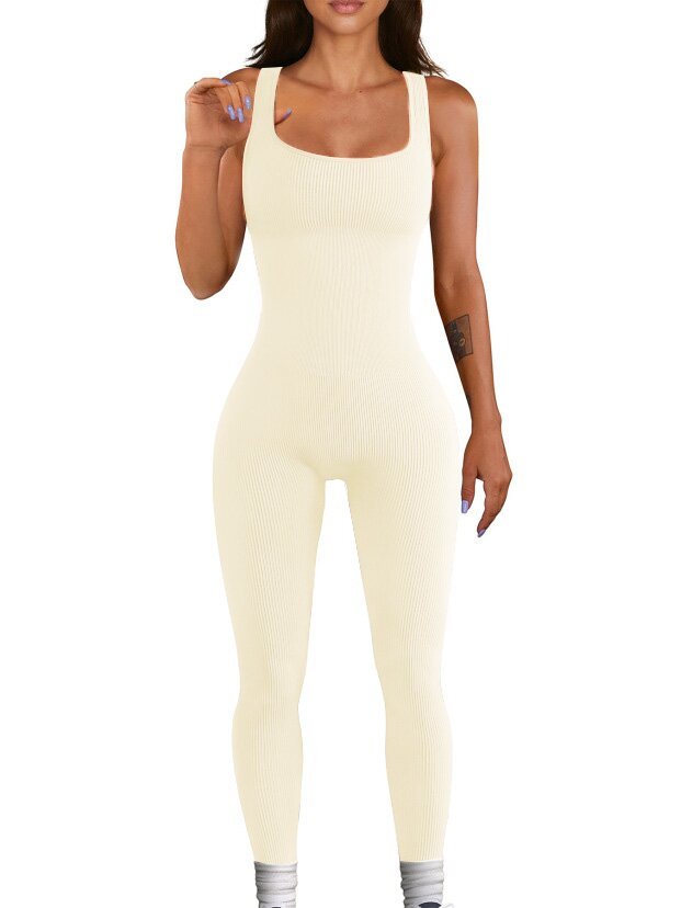 Sculpted Elegance Ribbed Jumpsuit
