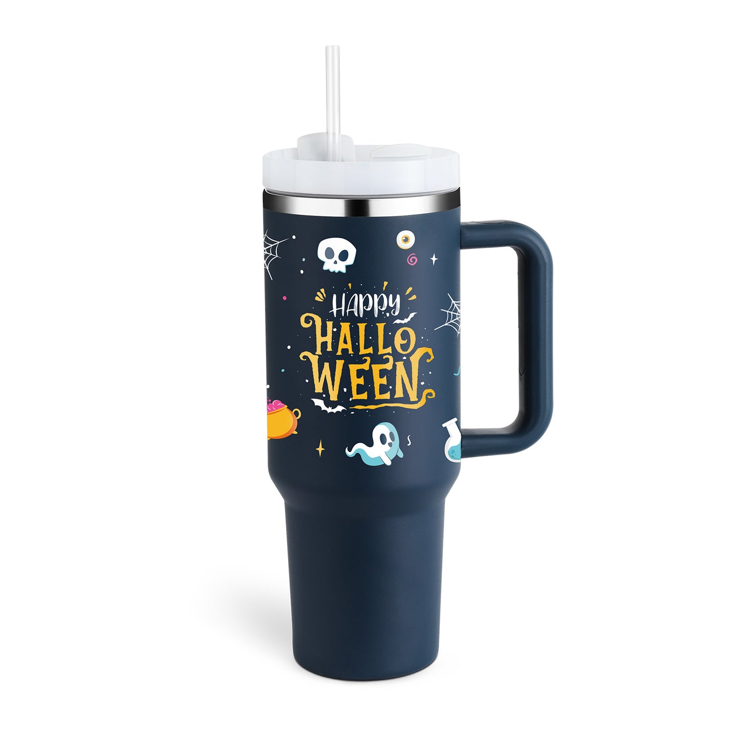 40oz Tumbler with Handle & Straw – Insulated Stainless Steel, Spill-Proof for Travel, Gym & Office