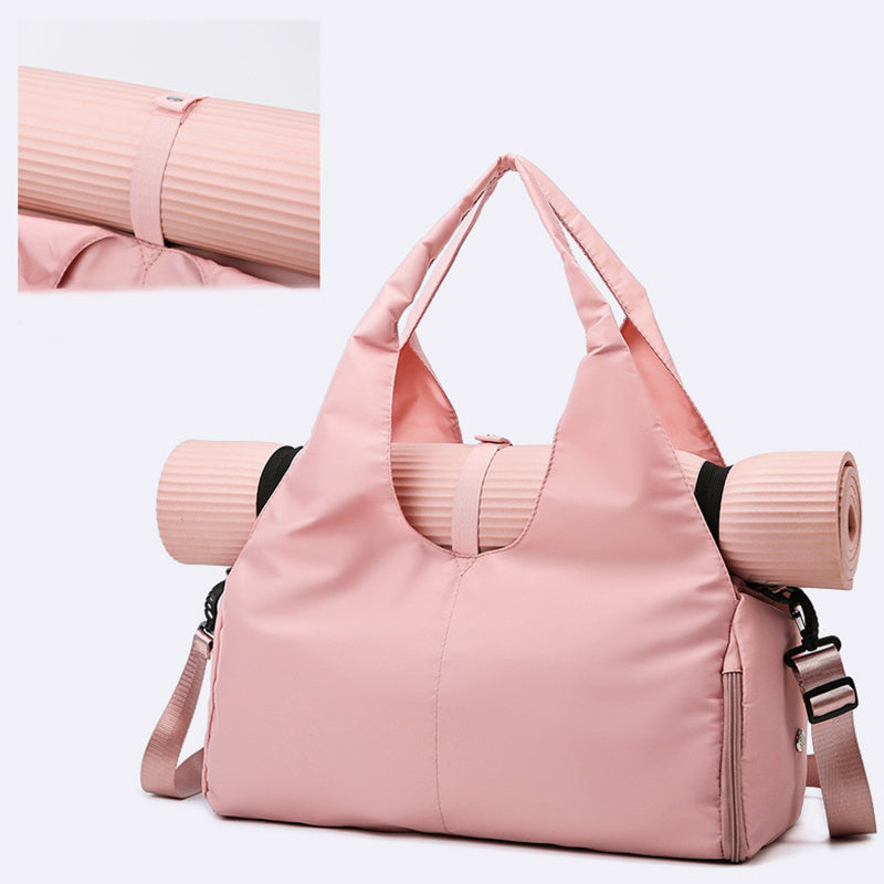 Fitness Travel Duffel – Dry/Wet Separation Bag for Women with Yoga Mat Strap