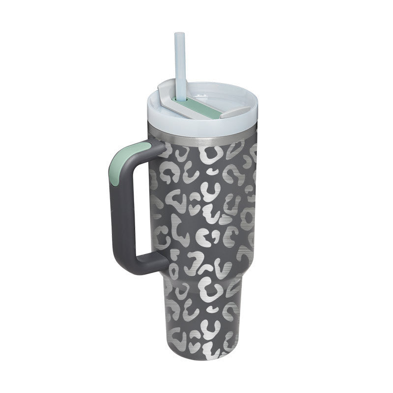 40oz Tumbler with Handle & Straw – Insulated Stainless Steel, Spill-Proof for Travel, Gym & Office