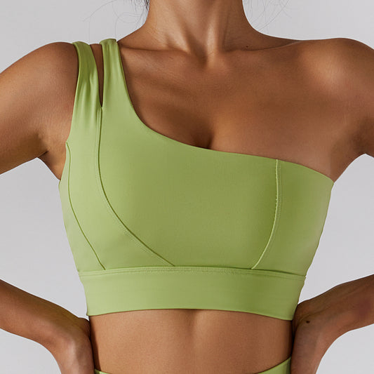 Ribbed One Shoulder Yoga Bra & Pants Set