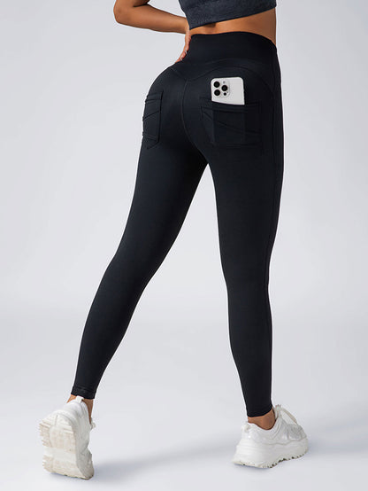 2 Pack High Waist Yoga Pants With Pockets, Tummy Control Workout Running Yoga Leggings For Women