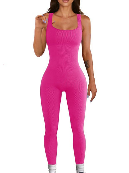 Sculpted Elegance Ribbed Jumpsuit