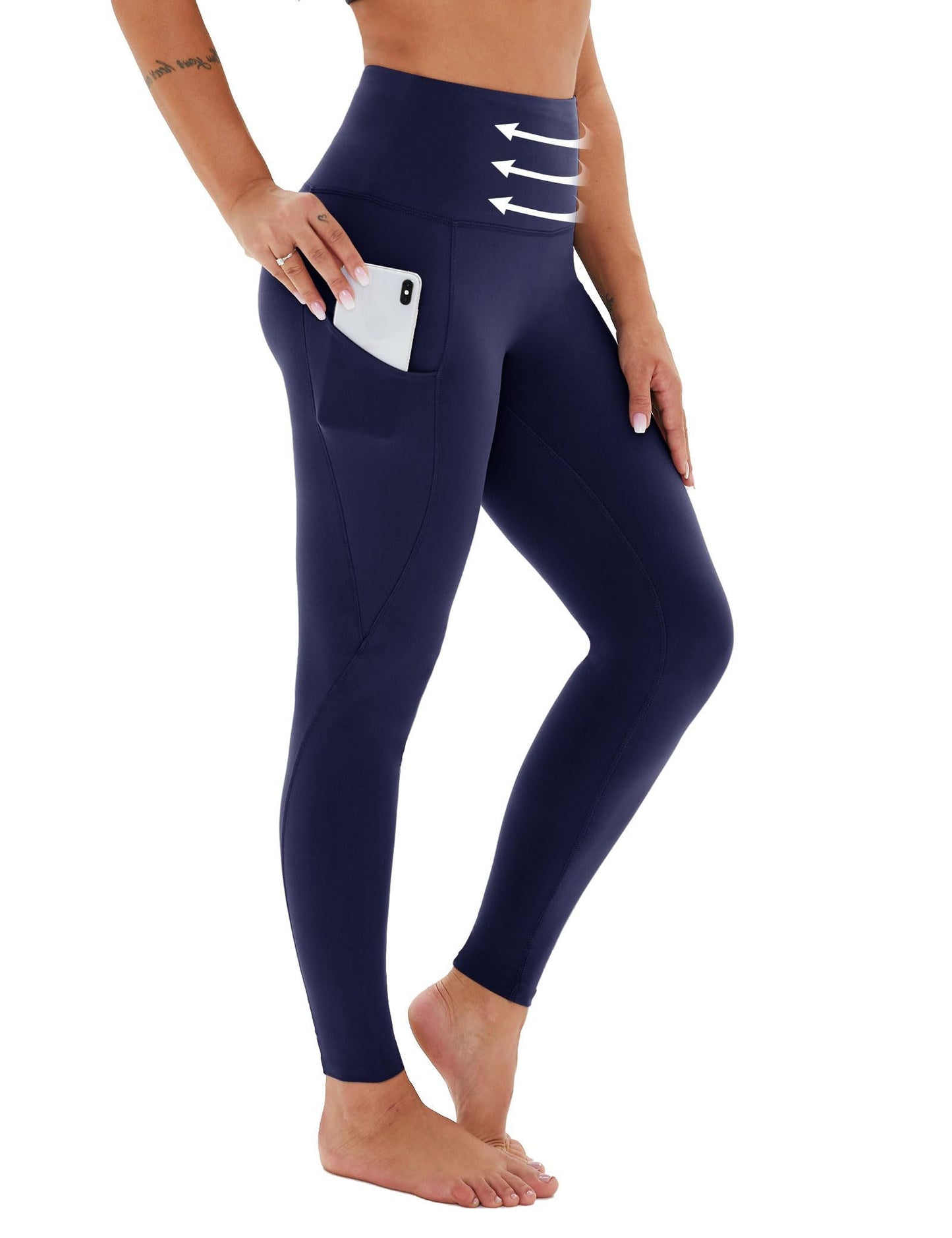 Cropped High-waisted Leggings with Pockets