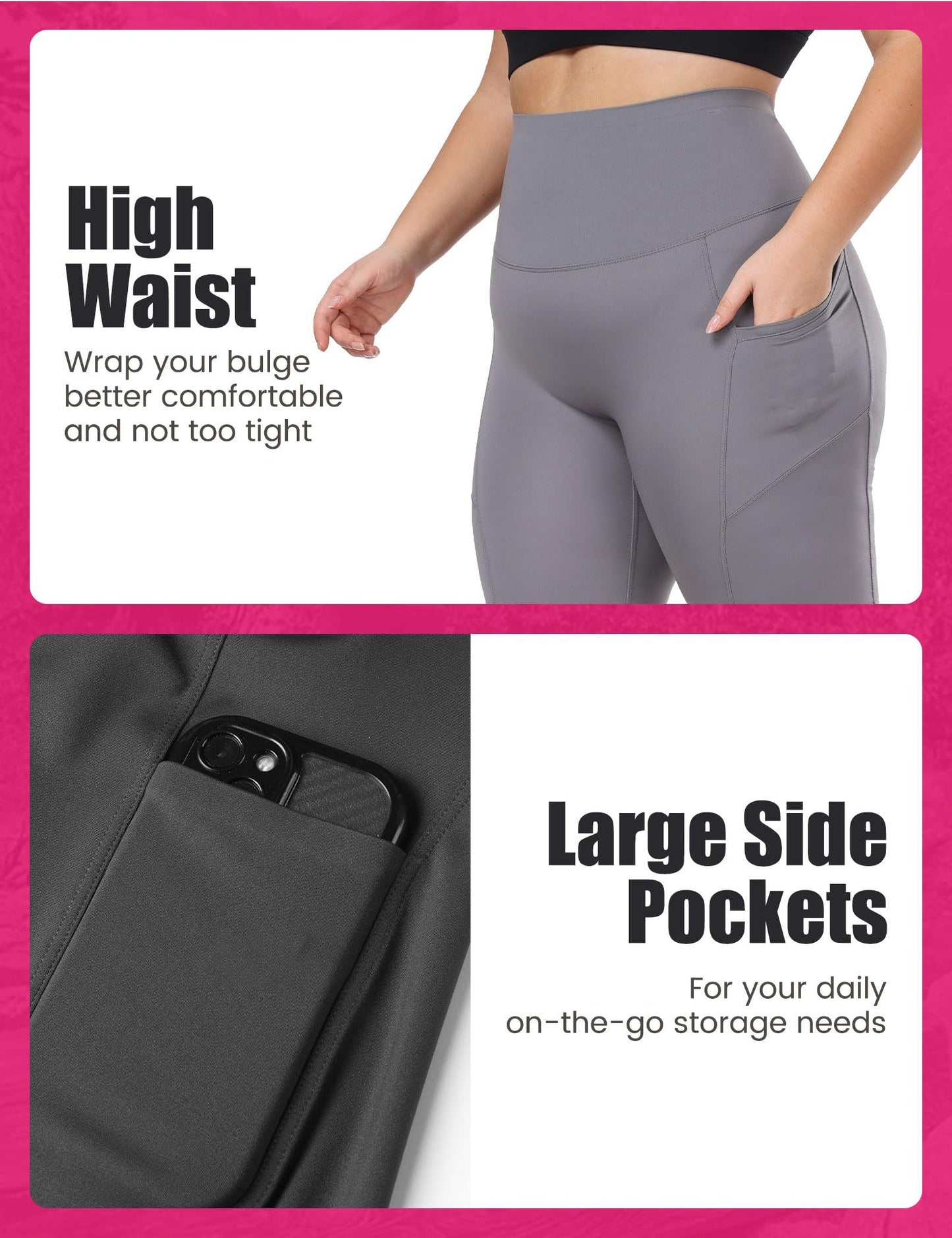 Cropped High-waisted Leggings with Pockets