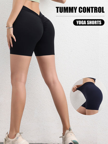 High-Waisted Butt-Lifting Women's Sports Yoga Shorts – Tummy Control  Workout Shorts