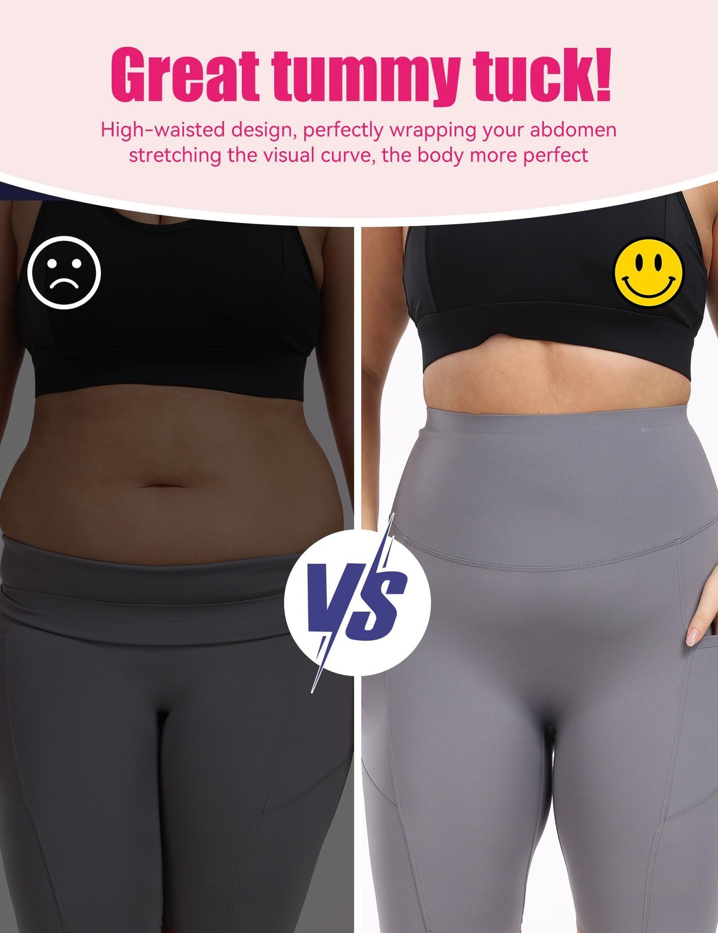 Cropped High-waisted Leggings with Pockets