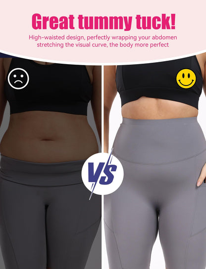Cropped High-waisted Leggings with Pockets