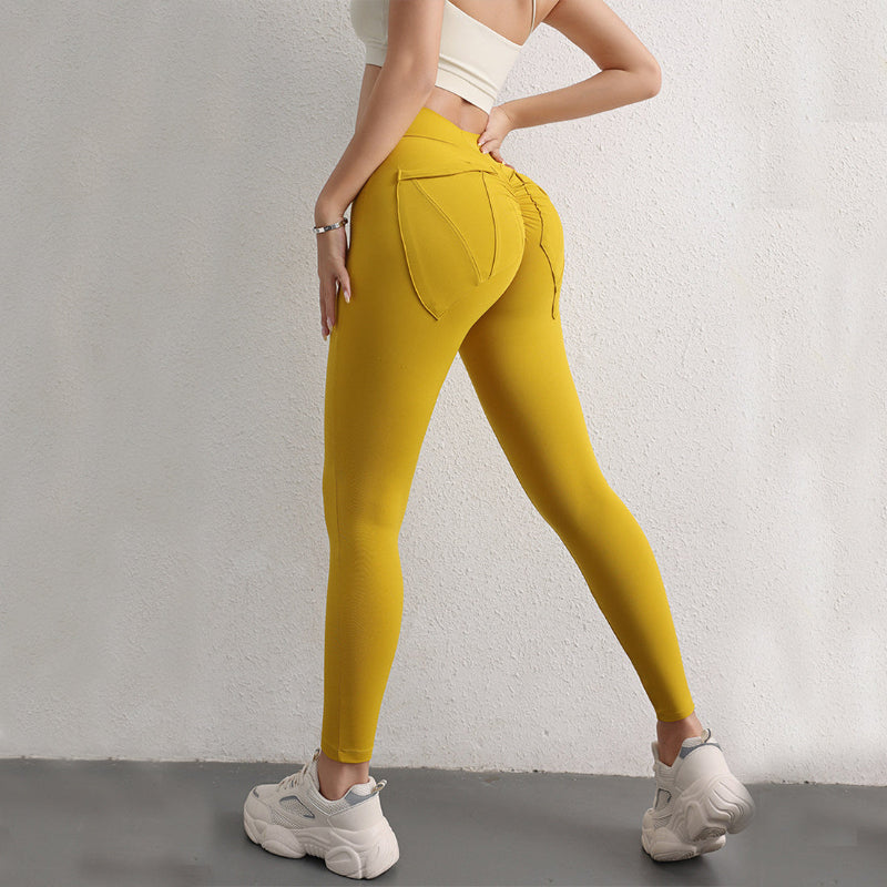High Waist Hip Lift Yoga Pants with Pockets – Women's Sports Fitness Leggings