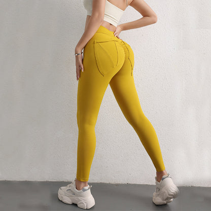 High Waist Hip Lift Yoga Pants with Pockets – Women's Sports Fitness Leggings