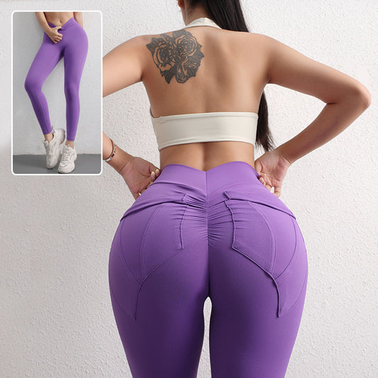 High Waist Hip Lift Yoga Pants with Pockets – Women's Sports Fitness Leggings
