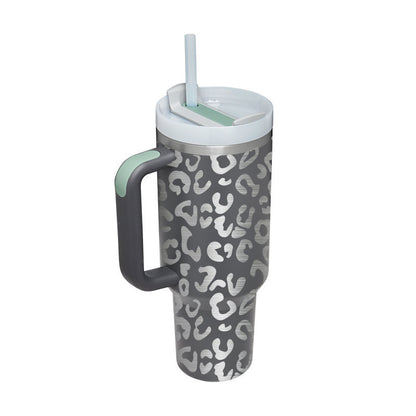 40oz Tumbler with Handle & Straw – Insulated Stainless Steel, Spill-Proof for Travel, Gym & Office